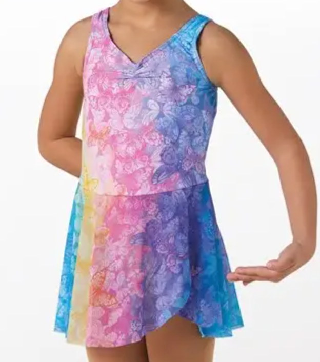 Petite and Mini Leve ONLY: Pinch Front Dress Leotard: Bubble Gum
