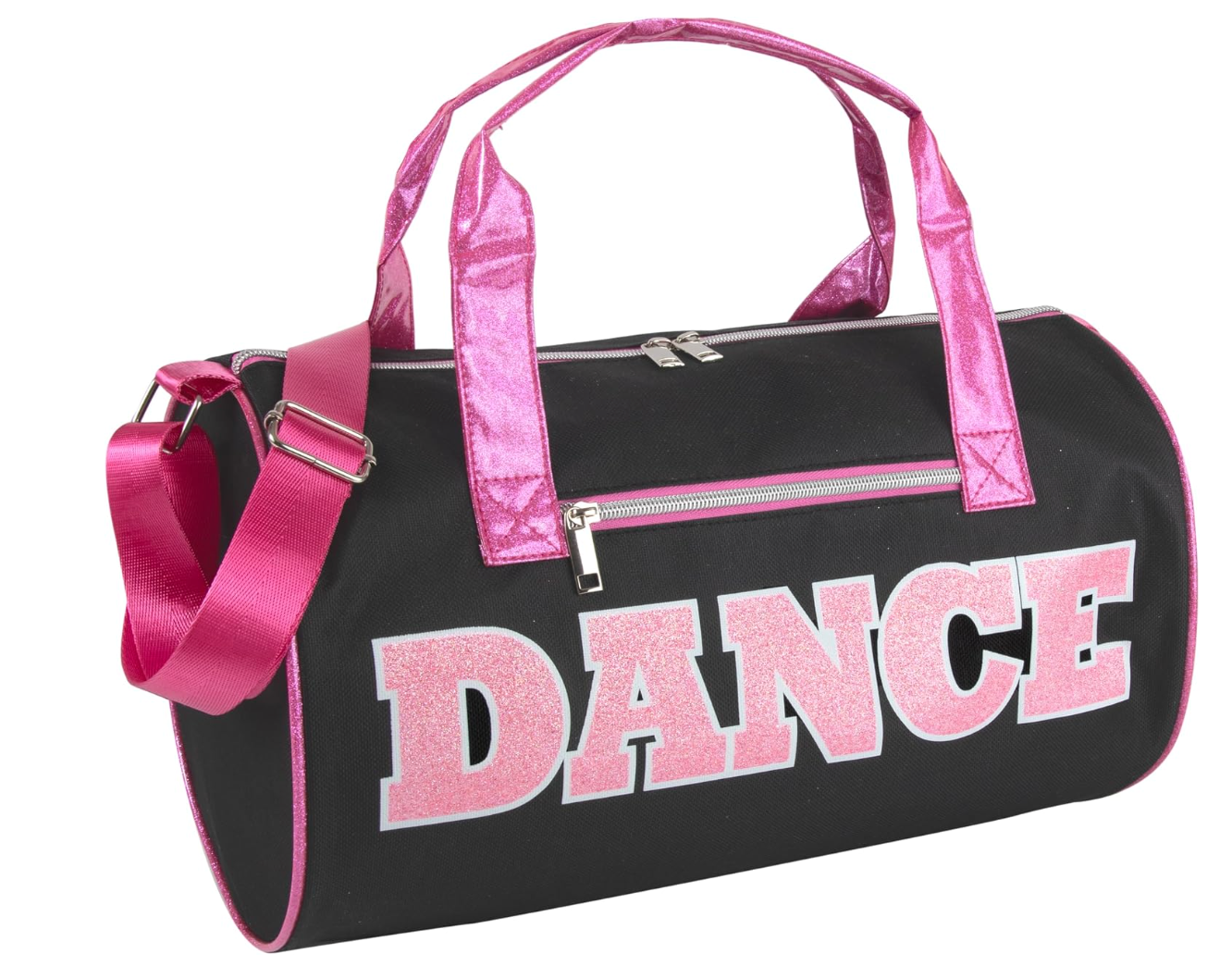 Black DANCE Duffle Bag- Hot Pink Glitter