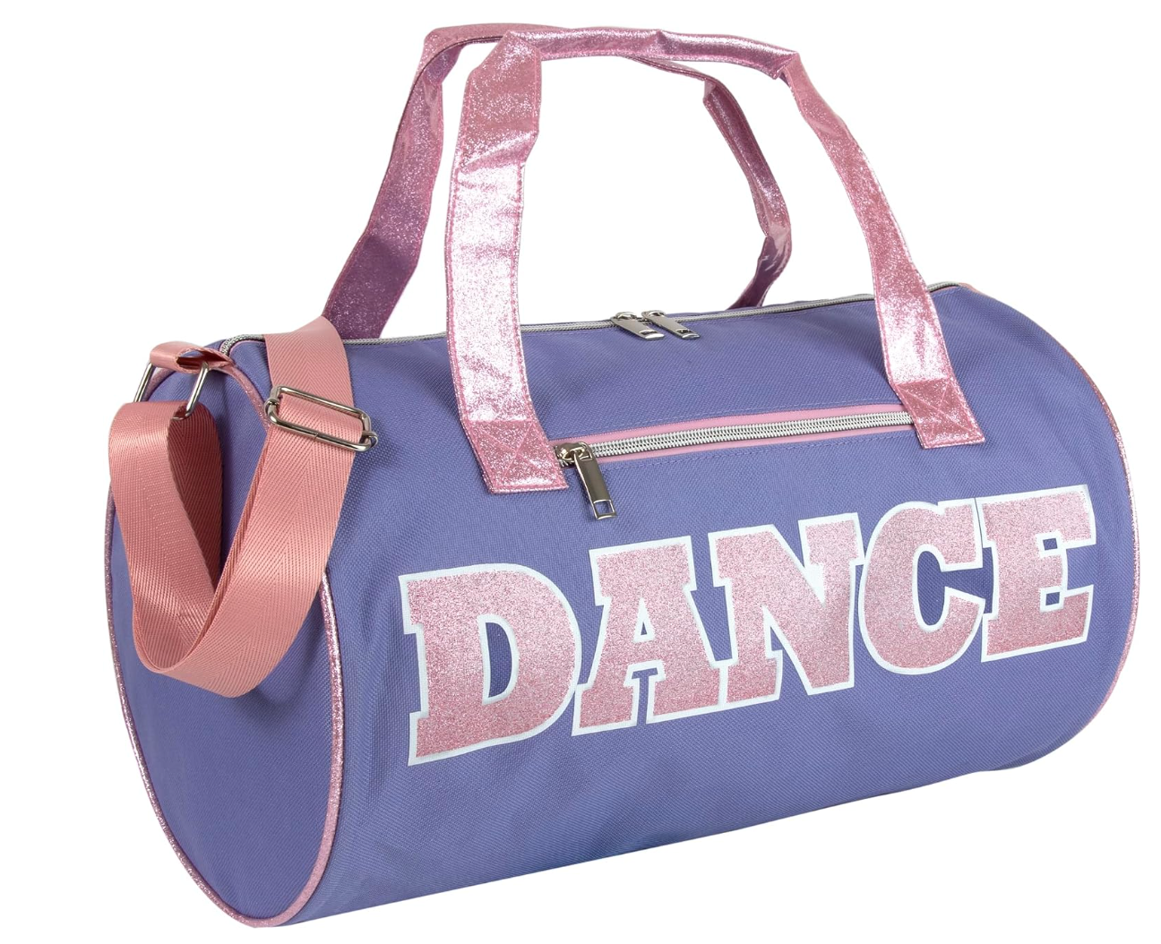 Purple DANCE Duffle Bag- Light Pink Glitter