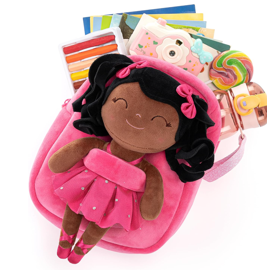 Ballerina Doll Backpack- Dark Pink