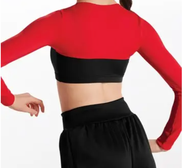 Pull-On Crew Neck Bolero- Red