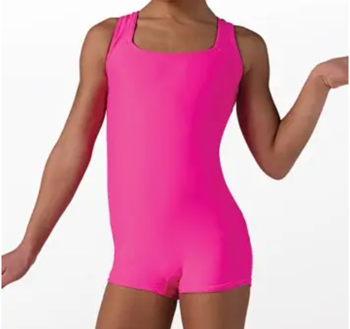 Petite and Mini Level ONLY: Cutout Racerback Biketard- Pink