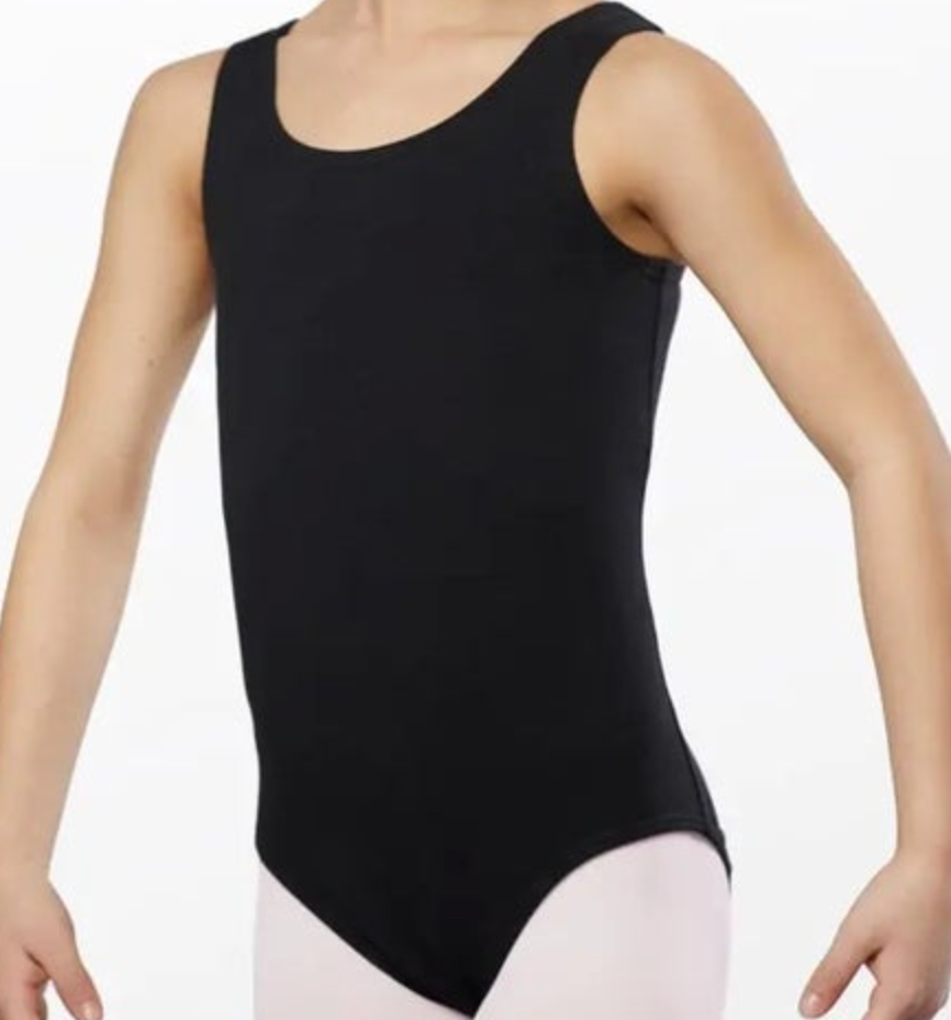 Cotton Tank Leotard: Black