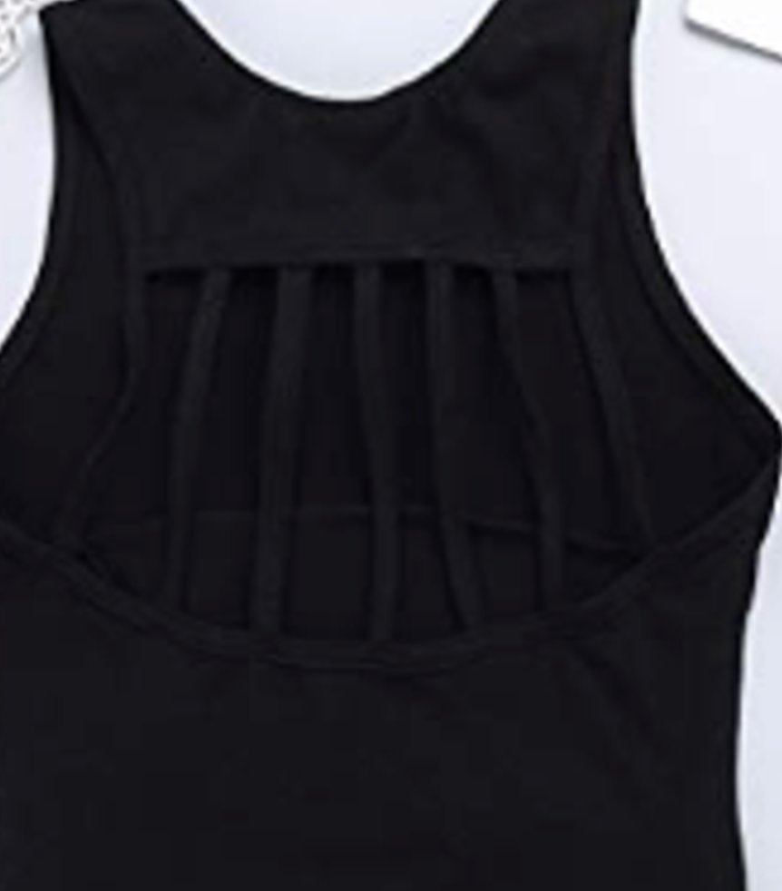iEFiel Line Back Leotard: Black