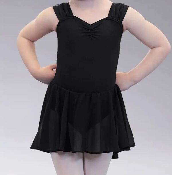 Petite and Mini Level ONLY-Shirred High-Low Dress- Black