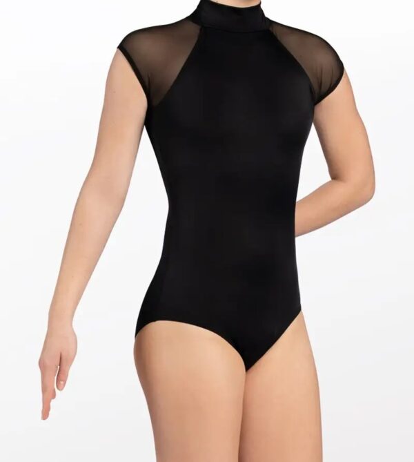 Raglan Cap Sleeve Leotard- Black