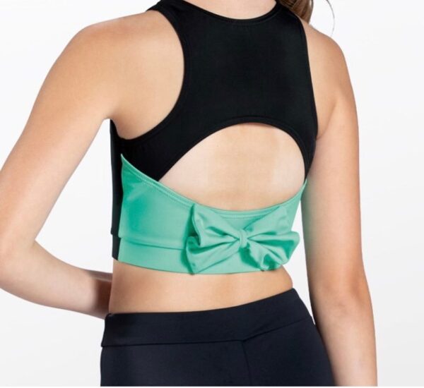 Racerback Bow Crop Top-Spearmint