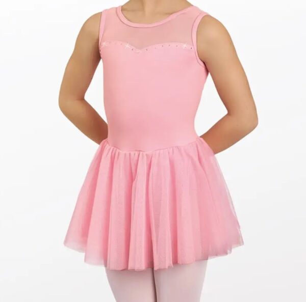 Petite and Mini Level ONLY-Cotton Rhinestone Dress-Pink