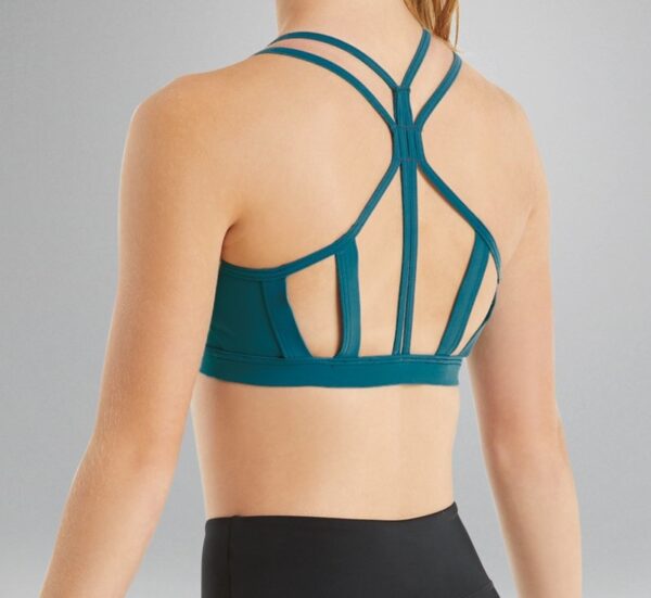 Mesh Strappy Bra Top- Dark Teal - Image 2