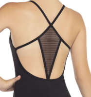 Linear Mesh Leotard-Black